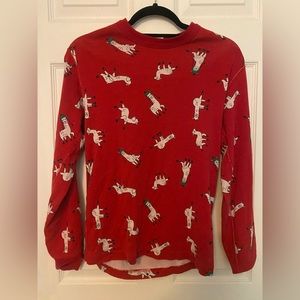 Hanna andersson pajama top Christmas llamas